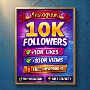 10K Instagram Followers Bundle | +10K Likes, +100K Views, Free Impressions, Fast Delivery