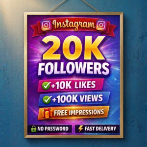 20K Instagram Followers Bundle | +10K Likes, +100K Views, Free Impressions, Fast Delivery